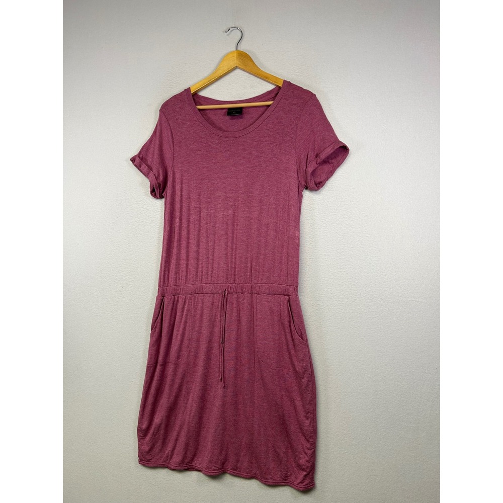 Athleisure 32 Degrees Cool Womens Large Pink Heathered Drawstring T-Shirt Dress - Picture 10 of 11